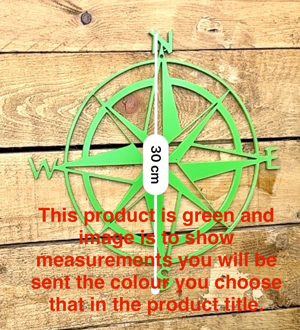 Dark green Metal Compass Rose Wall Decor