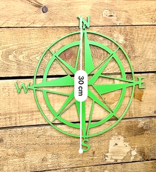 Green Metal Compass Rose Wall Decor