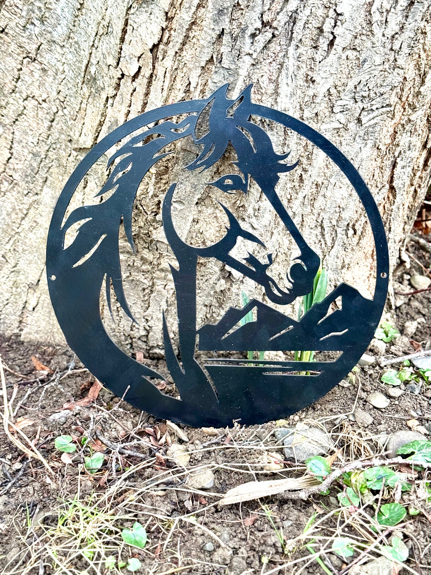 Horse Metal Sign, Mountain Horse Silhouette Art, Animal Wall Art, Western Metal Art, Farmhouse Wall Decor, Horse Lovers Gift