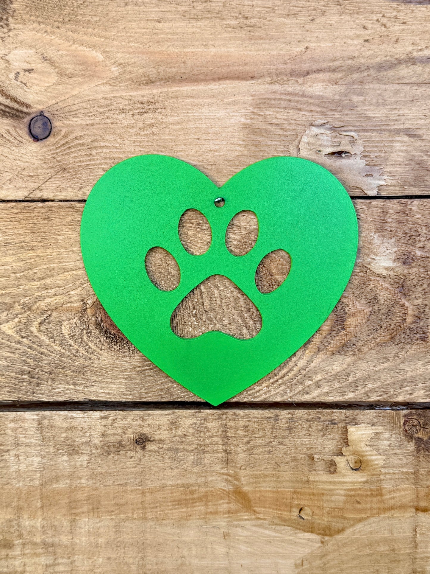 Paw Heart Art, Metal Heart Shaped Sign Art, Dog Paw Heart Design Decor, Dog Lover Metal Art, Indoor and Outdoor Decor