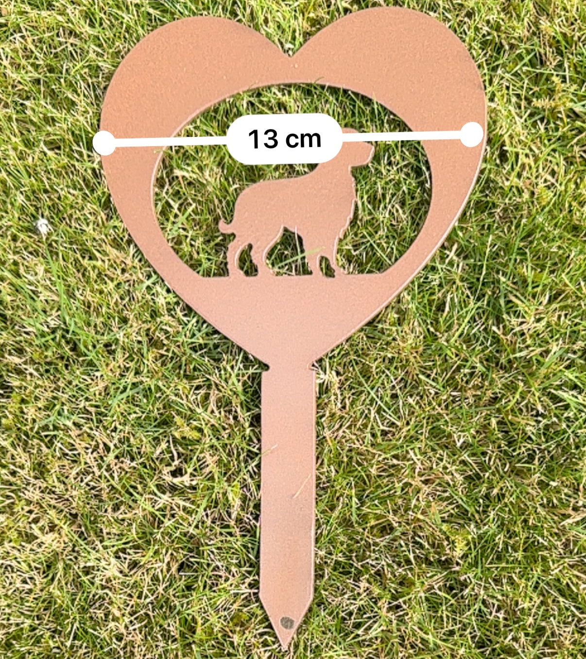 Springer spaniel love heart with stake for ground
