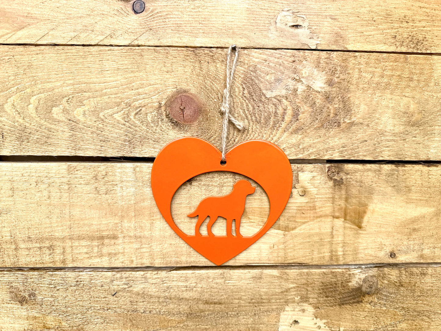 Metal Labrador Love Heart