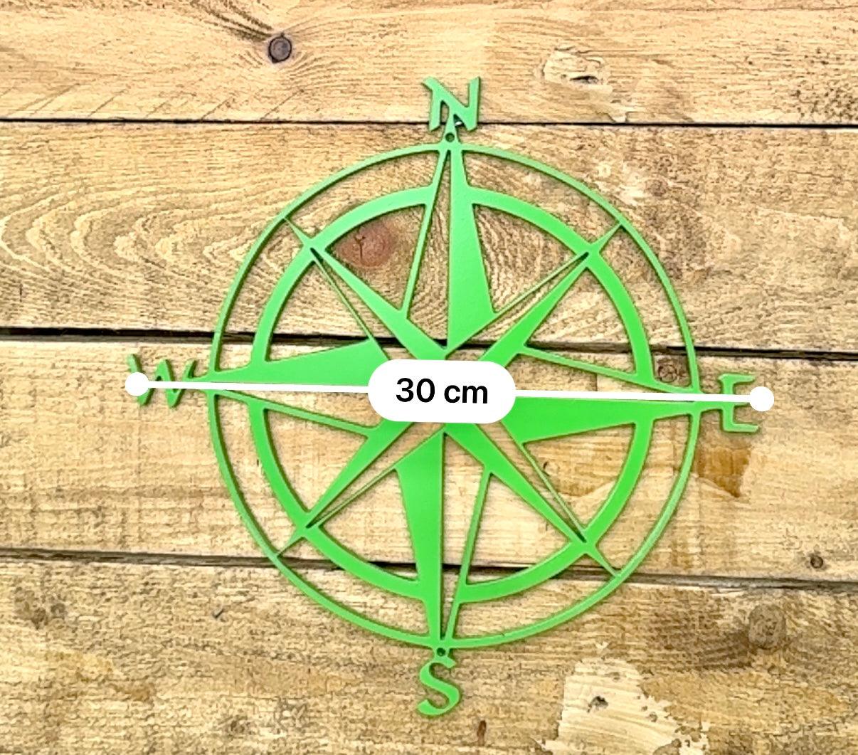 Green Metal Compass Rose Wall Decor