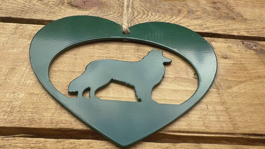 Border collie dog love heart ￼
