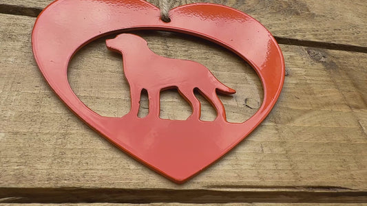 Metal Labrador Love Heart
